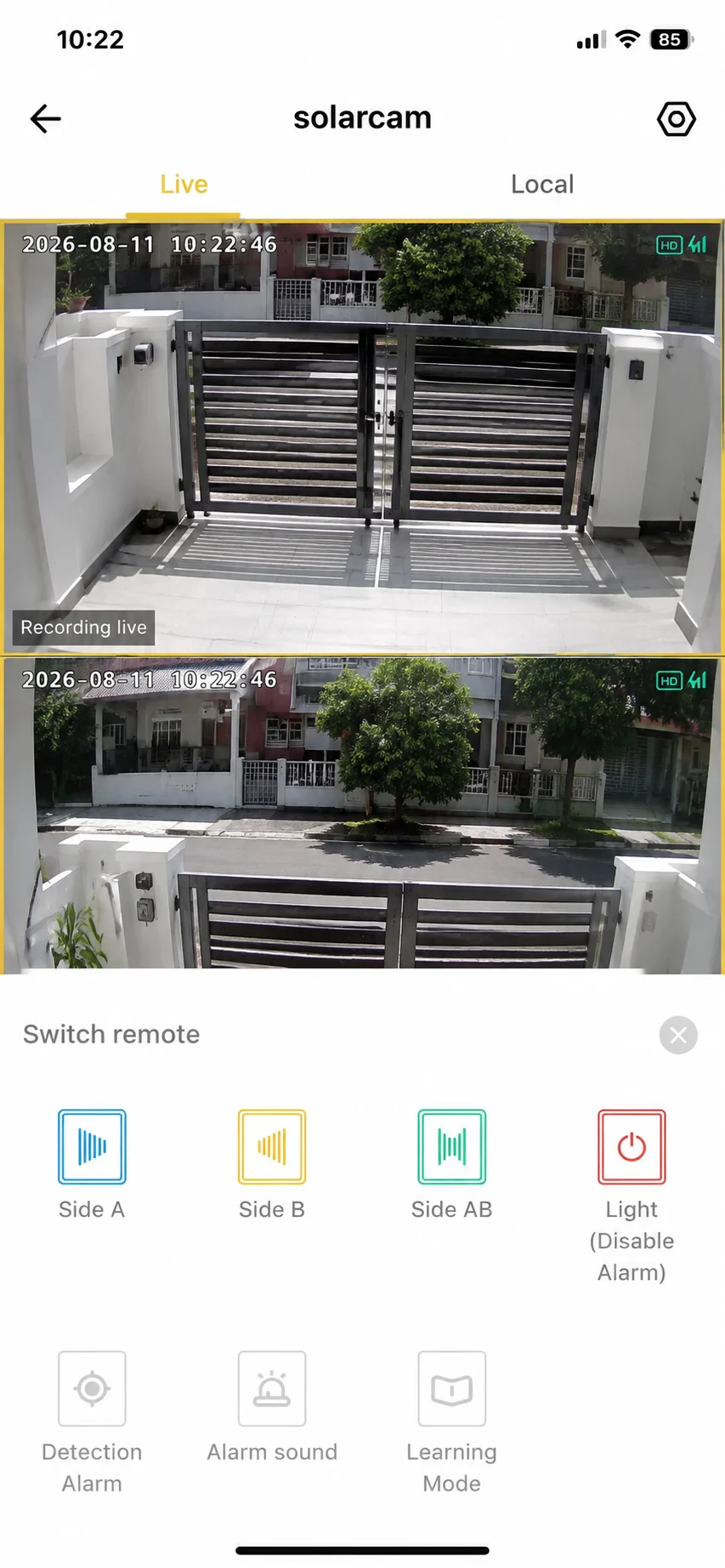 DNOR solarcam app live view